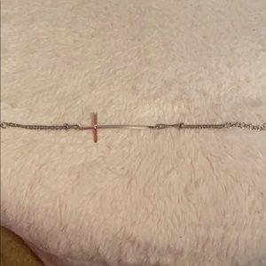 Sterling silver cross bracelet